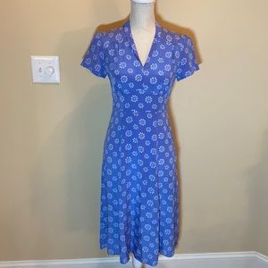 HVN Daisy Blue Morgan 40s Silk Dress